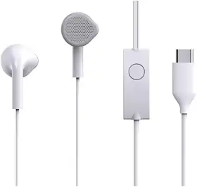 Fone de Ouvido Tipo C com Microfone Integrado, Design Ergonômico, Som Nítido e Equilibrado, Cabo 1.1M, Branco, 32 Ohms, Compatível Universal; Premium e Muito Conforto