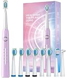 TEETHEORY Electric Toothbrush for Adults with 8 𝐁𝐫𝐮𝐬𝐡 𝐇𝐞𝐚𝐝𝐬, Sonic Electric Toothbrush with 40000 VPM Deep Clean 5 Modes, Rechargeable Toothbrushes Fast Charge 4 Hours Last 30 Days