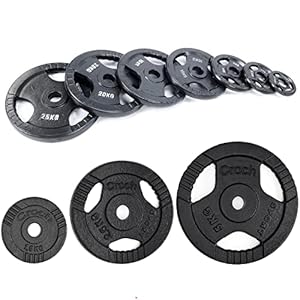 Discos de pesas de hierro fundido, orificio de 30/31 mm, con mango, 2,5 kg, 5 kg, 10 kg, 15 kg, 20 kg, para mancuernas y mancuernas CHRB