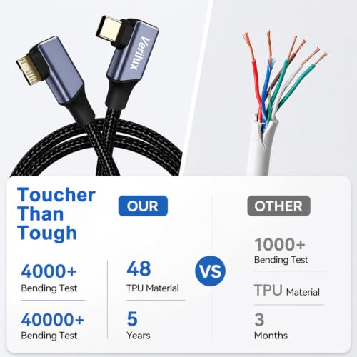 Image of Verilux Micro 3.0 to USB C Cable 1M Fast Data Transfer Charging Cord