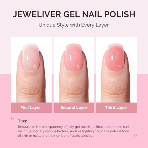 Image of MelodySusie Jeweliver Gel Nail Polish, 0.5Fl.oz Rose Pink Milky Gel Polish Nude Pastel Color Soak Off UV LED Light Cure Gift for Women Manicure Nail Art DIY at Home JM18