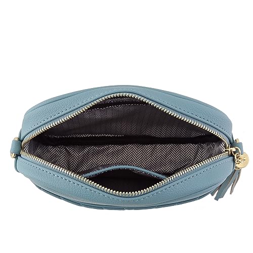 Image of FashionPuzzle Chevron Quilted Crossbody Camera Bag with Chain Strap and Tassel
