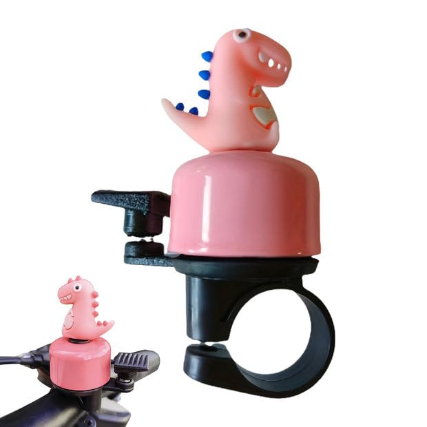 JYNVO Timbre Bicicleta Infantil Dinosaurio Rosa, Bocina Bici para Niñas Niños Adultos, sonido fuerte, para Bici/Scooter/Triciclo/Bicicleta Infantil, fácil de instalar