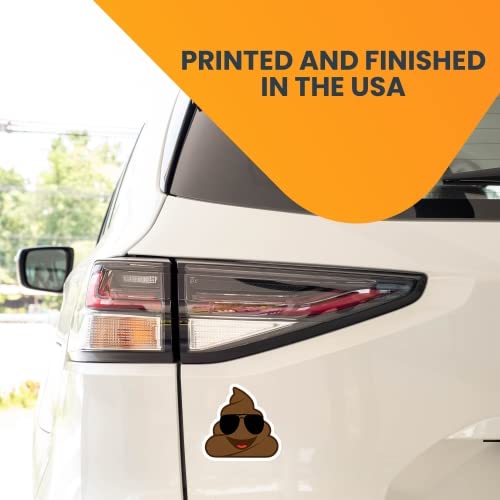Image of Magnet Me Up Poop Emoticon with Sunglasses Magnet Decal, 5 Inch, Cute Self-Expression Decorative Magnet for Car, Truck, SUV, Or Any Other Magnetic Surface