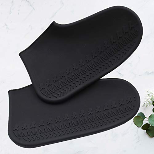 Cubiertas para zapatos impermeables antideslizantes de silicona VOSAREA, unisex, tamaño M, color negro miniatura 5