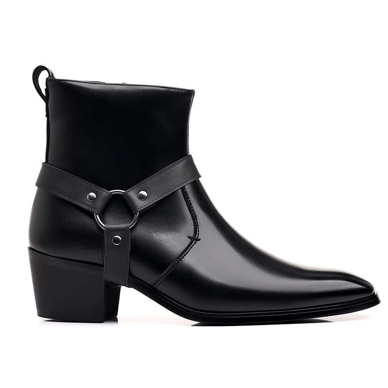 XBTEVUDAK Mens Chelsea Work Boots Zippered Casual Business Dress High top Boots Ankle Dress Boots Men's Oxford Boots