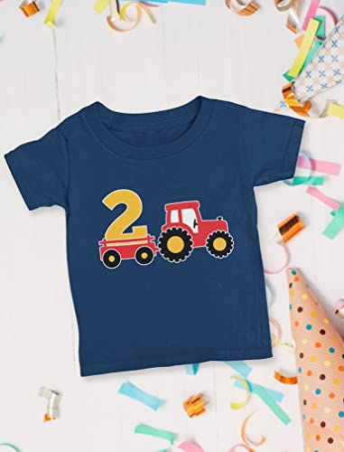 Tstars 2 Year Old 2Nd Birthday Shirt Boy Construction Party Tractor Shirts For Boys 2T Navy #TOP3