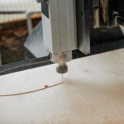 QUARKZMAN 10 Stück Hartmetallfräser 0.8mm Schaft mit Zentrierring , 6-Flöten CNC Fräser für Edelstahl, Verbundwerkstoffe und Legierungen, Silber