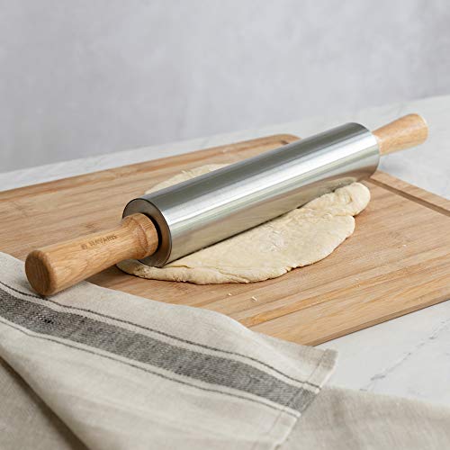 Compare prices for Navaris Stainless Steel Rolling Pin with Wooden