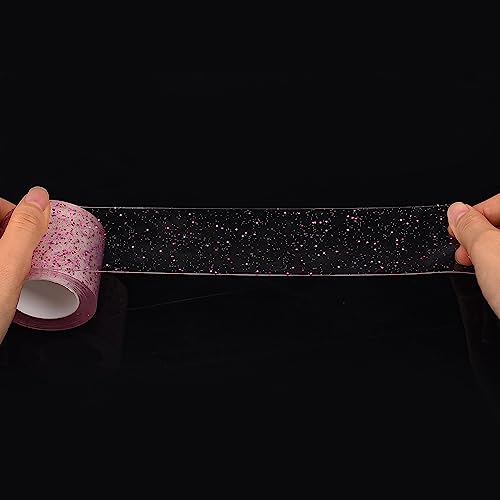 Bohue 1 Roll Sequined Nano Tape Transparent Glitter Nano Tape Traceless Double-Sided Tape Washable Traceless Strong Gel Tape Toy Making Accessories for Handmade Decompression Game - Image 3
