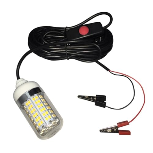 Luz led subacuática de pesca con 108 leds y cable de 5m con clips para sumergir