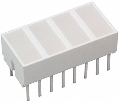 Agilent TechnologiesHLMP-2720 LED Circuit Board Indicator Bar - 4 Wide, DIP Yellow (x 4) 2.1V 25mA Rectangle with Flat Top, 8.89mm x 3.81mm Through Hole New Lot Quantity-2