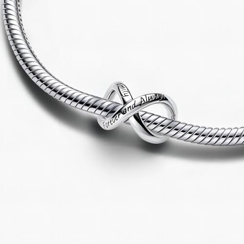 Famliy Forever And Always Infinity Charm Fit Women Bracelet Necklaces Fashion Gifts 925 Sterling Silver DIY Jewelry3