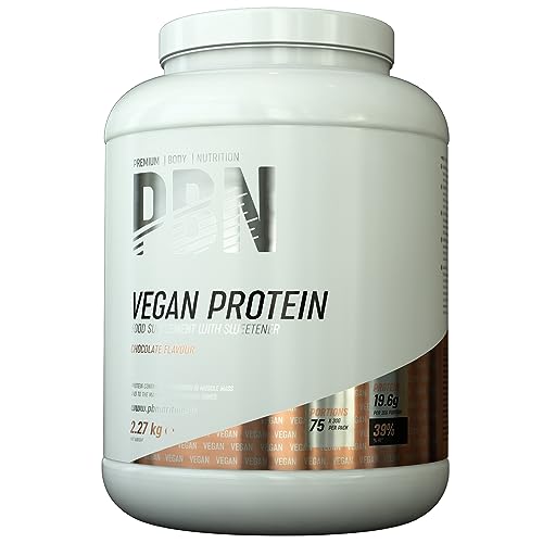 Premium Body Nutrition - Bote de proteínas para veganos, 2.27 kg (Paquete de 1), sabor Chocolate con Avellanas