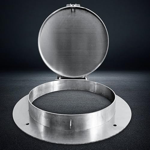 GHHVFEC Heavy Duty Round Manhole Cover with Lock, 304 Stainless Steel Septic Tank Lid Replacement for Basement, Lawn & Pavement - 80cm/31.5in Sewage Basin Cover