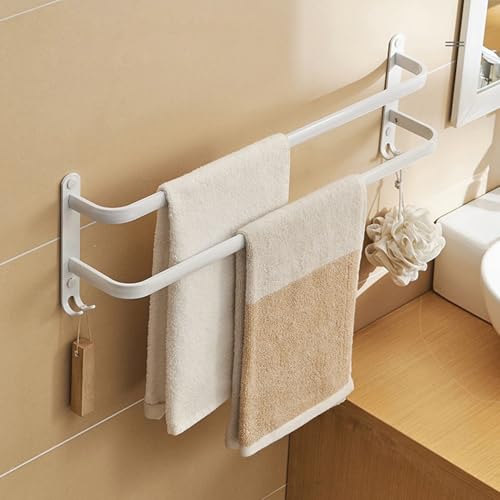 80CM Handtuchhalter Ohne Bohren, Handtuchhalter Weiß, Handtuchhalter Wand, Handtuchhalter Ohne Bohren Weiß, Handtuchstange Badezimmer Zubehör, Handtuchhalter Bad Doppelt für Badezimmer Küche