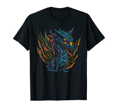 Colored Cute Dragon Design for Dragon Lovers T-Shirt