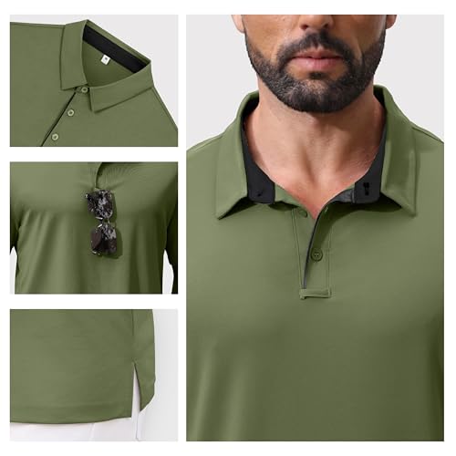 NIASHOT Men’s Polo Shirt Short Sleeve Golf Sports Casual Tee4