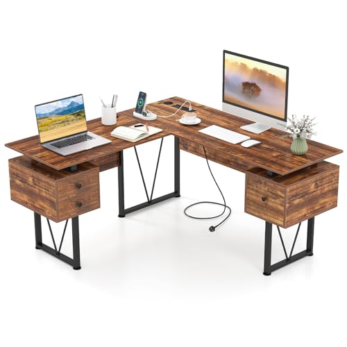 Costway L-shaped computer desk