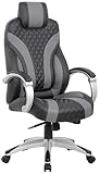 Boss Office Products Executive Hinged Arm Chair in Black/Grey