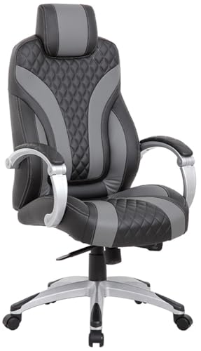Boss Office Products Executive Hinged Arm Chair in Black/Grey