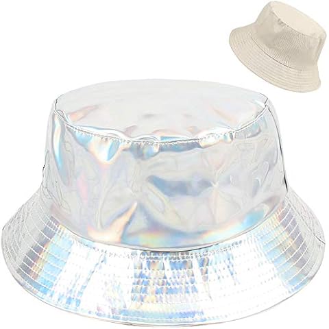 XYIYI Women Rain Hats Waterproof Rain Hat Wide Brim Bucket Hat Rain Cap, Double-Side-Wear (Silver) Cover