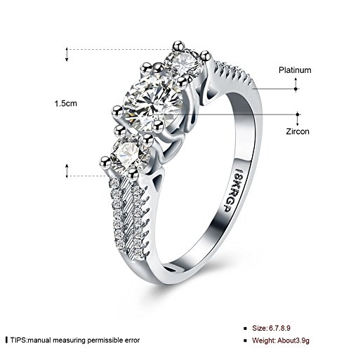 Scott ALlah Design - Size 8 - White Sapphire Lady's 10K White Gold Filled Jewellry Wedding Ring Three Stone Engagement Ring Style - Thumbnail 3