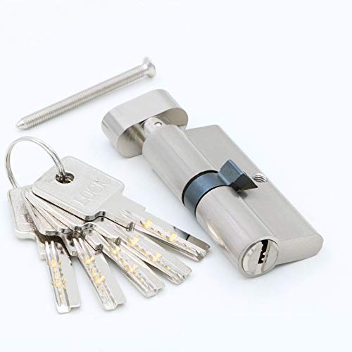 cerradura de cilindro, Cerradura de seguridad con cilindro cobre for interior dormitorio, sala estar, manija llave latón(Dc 90mm)