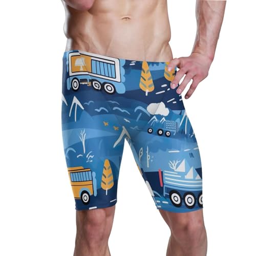 UMIRIKO Cute Car Swim Jammers Swimsuit for Men XXL B0400859