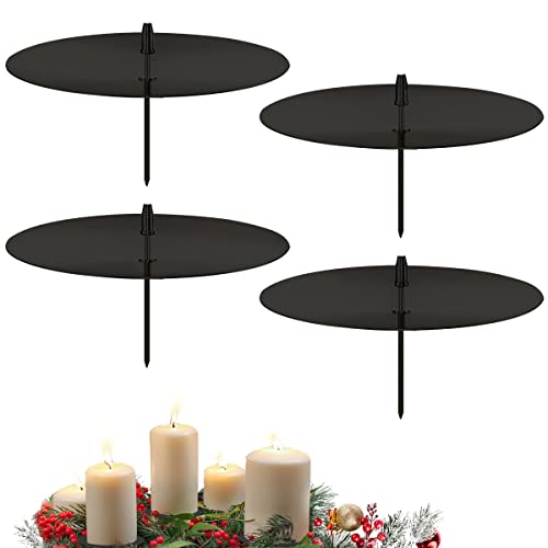 Bougeoirs Noël de l'Avent 6cm, Taozoey Lot de 4 Bougeoirs, Supports de Bougie avec Pic, Bougeoir en Métal pour Décorer des Couronnes, Chandelier Noel,...