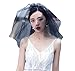 Black Lace Veil Bride Mantilla Tulle Wedding Halloween Veil for Bride With Comb
