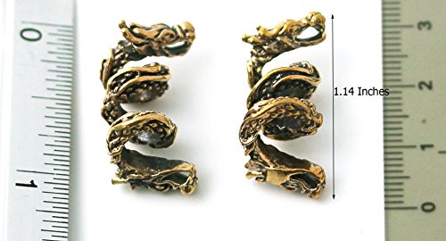 Lynnaround Bronze Norse Viking Dragon Beard Beads Rings, Dwarven Dreadlock Pirate Medieval Hair Beads, Pagan Jewelry (Set Of 2 Pcs) #TOP5