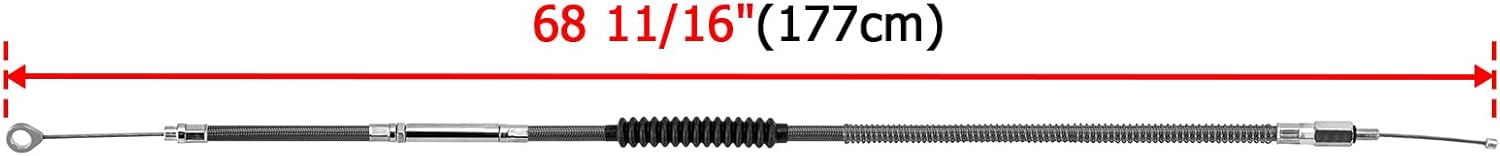 Mofun Stainless Steel Clutch Cable Motorcycle 68 11/16" Length Fit 10" 12" 14" 16" 18" Handlebar Compatible with Harley Touring 1987-2006 2008-2013, Fit Sportster Dyna Softail See Fitment