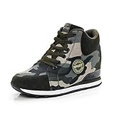WILTENA Fashion Womens Invisible High-Heeled Sneakers Girls Wedge Platform Walking Casual Ladys Shoes Camouflage Size 8w