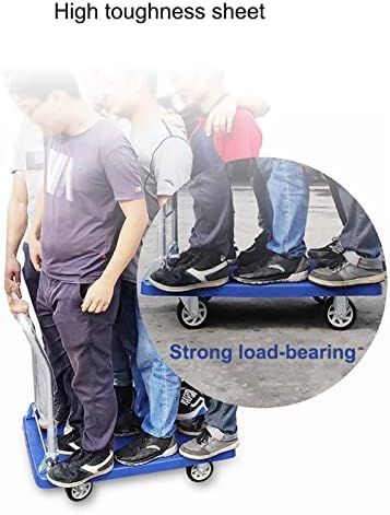 Portable Folding Flatbed Cart with Non-Slip Swivel Casters - Lightweight, Quiet Design for Easy Luggage & Baggage Transport - Compact, Effortless Storage Solution