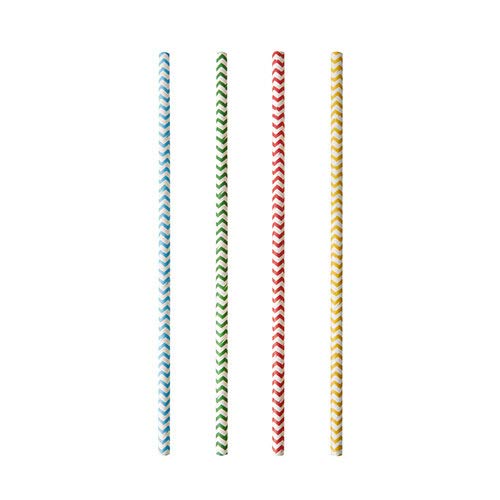 88026 PAPSTAR 25 cannucce, carta Ø 6 mm · 20 cm colori assortiti "Zig Zag">> In scatola: 500 pezzi
