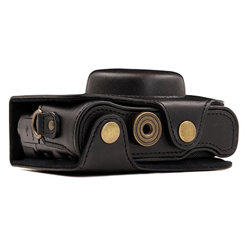 Megagear Mg1173 Canon Powershot Sx740 Hs, Sx730 Hs Ever Ready Leather Camera Case With Strap - Black #TOP6