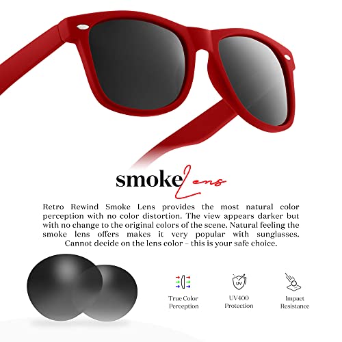 Retro Rewind Classic Polarized Sunglasses,Red | Smoke Polarized #TOP4