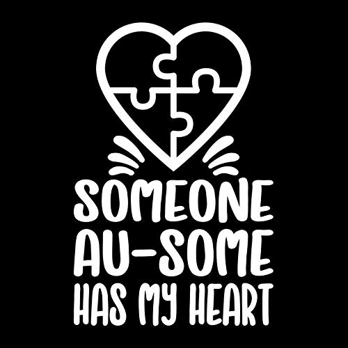 Someone Au-Some Has My Heart Autism Vinyl Decal Sticker | Cars Trucks Vans SUVs Walls Cups Laptops | 5 Inch | White | KCD2704
