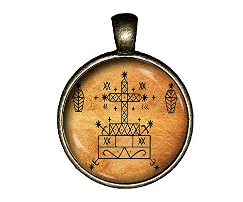 Baron Samedi Necklace Loa Veve Haitian Vodou Voodoo Skulls Spiritual Crossroads Jewelry Pendant Charm Gifts