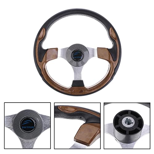 Baoblaze Universal 320mm 3 Spoke 3/4\'\' Boat Steering Wheel for Marine Yacht Pontoon Boat Rib Speedboat Cruiser Fishing Inboard