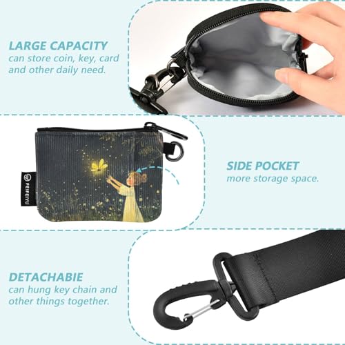 Firefly Lighting Up The Summer Dual Wristlet Wallets for Women Thin Flat Key Chain Wallet Change Purse with Zipper Coin Pocket for Daily Use 2 Packs estuches para tarjetas de credito3