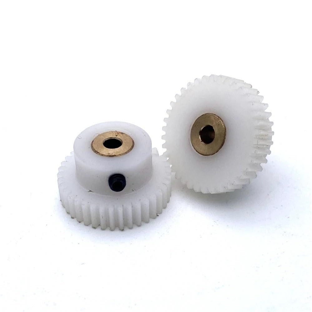Cylindrical Drive 1pcs 0.5 Module 38 Teeth Plastic Spur Gear 3mm 4mm 5mm Bore POM Convex Pinion Gear 0.5M 38T Copper Sleeve Straight Gear Rack Machinery(3mm)