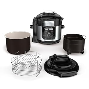 Ninja FD401 LP3 Foodi 12-in-1 Deluxe XL 8 qt. Pressure Cooker & Air Fryer that Steams, Slow Cooks, Sears, Sautés, Dehydrates & More, with 5 qt. Crisper Basket, Reversible Rack & Recipe Book, Silver