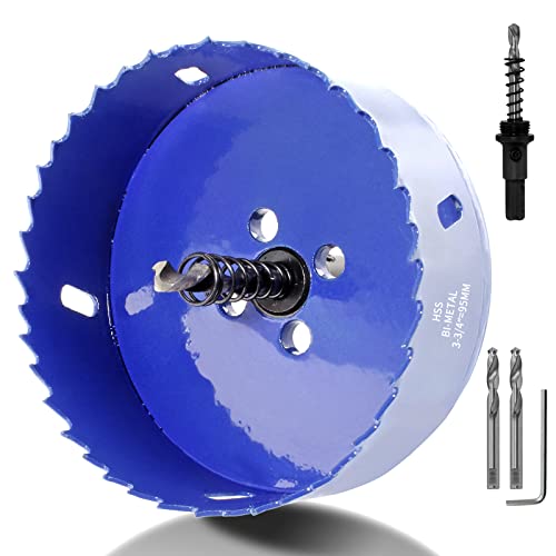 Image of Luomorgo 95mm /3 3 /4 inch Hole Saw, 1 1 /4 inch Cutting Depth | HSS Bi-Metal, For Wood Cornhole Boards, For Plastic Drywall, For Metal Sheet