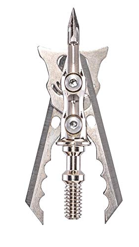 Rage Hypodermic Nc 2-Blade 100Gr Hunting Broadhead (R38100), Hybrid Tip, No Collar Blade Lock.035” Thick Swept-Back Angled Blades With A 2” Cutting Diameter, Machined Stainless Steel Ferrule, 3-Pack #TOP1