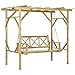 Produktbild Outsunny Hollywoodschaukel mit Pergola, 2-Sitzer Gartenschaukel, Wetterbeständige Schaukebank für Garten, Balkon, Massivholz, Natur, 221 x 140 x 196 cm