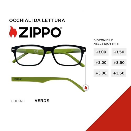 Zippo Occhiali Lettura Neri verdi +3,00 b3 - 2