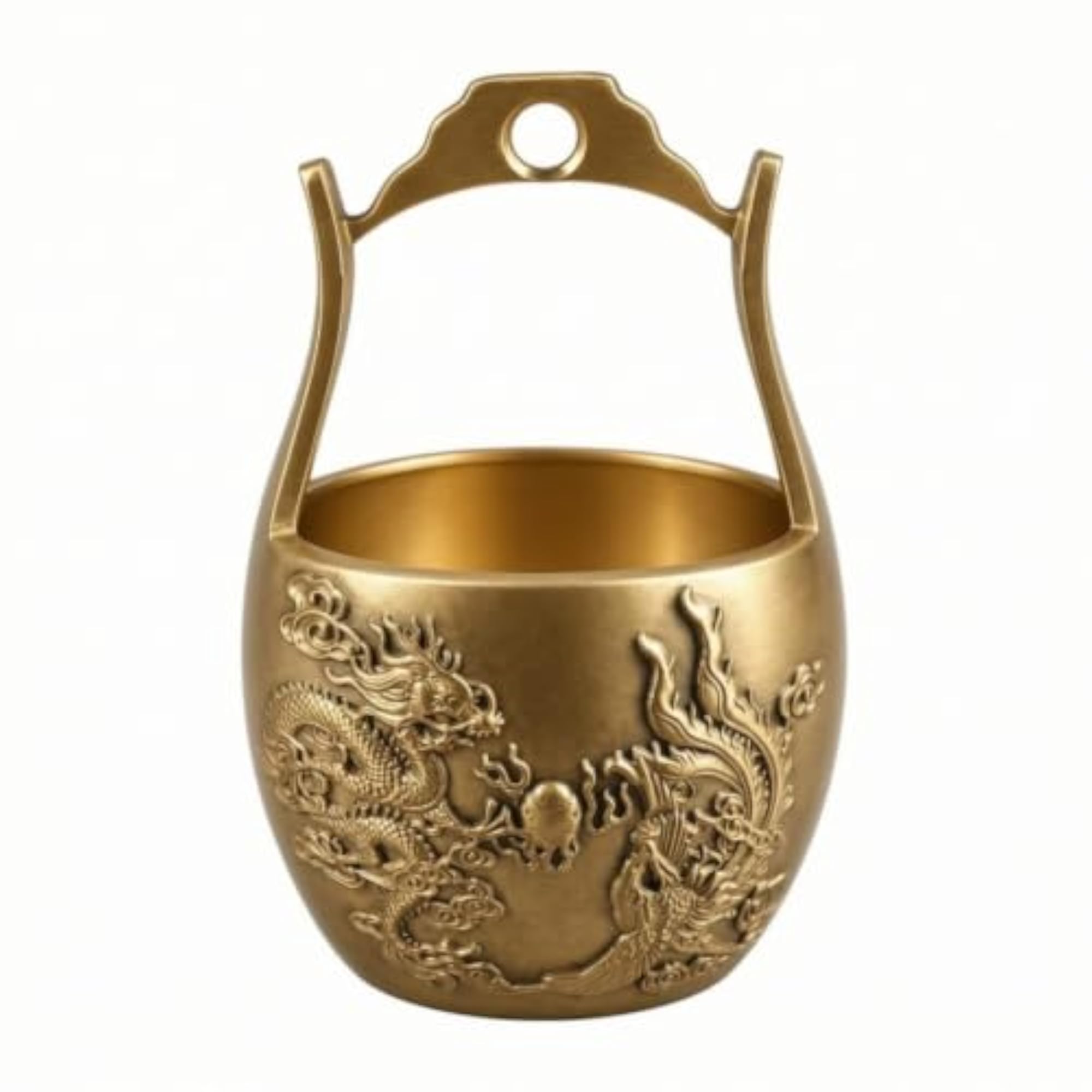 Decorative Brass Bucket with Handle