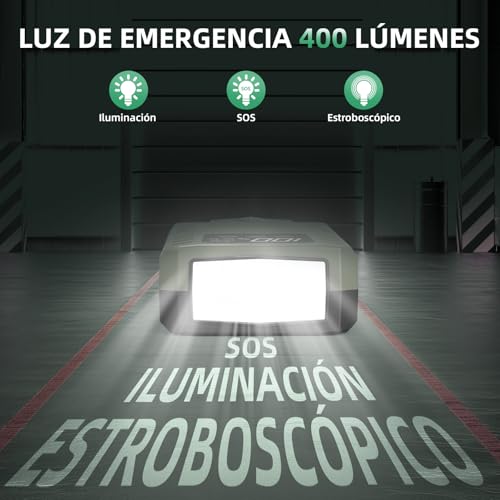 6000A Arrancador de Baterias de Coche (hasta 10,0 L de Gas o 8,0 L de Diésel), 20000mah Arrancador de Coches, 12V Arrancador de Coches Portatil, Jump Starter con luz LED - imagen 5